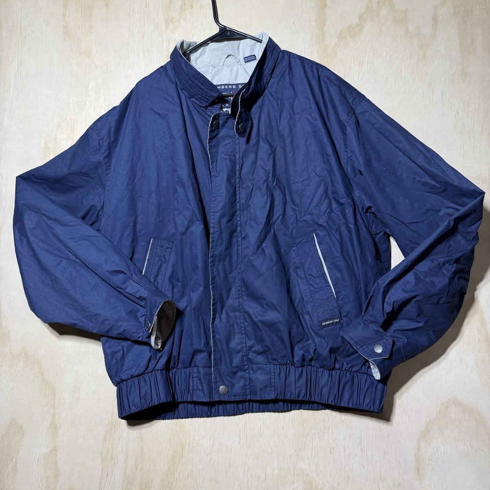 Vintage Members Only Mariner Men's 2X Navy Blue Windbreaker Jacket Lightweight